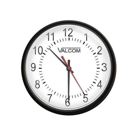 VALCOM 12Round Clock, Black, Surface Mount, 24V V-A2412B